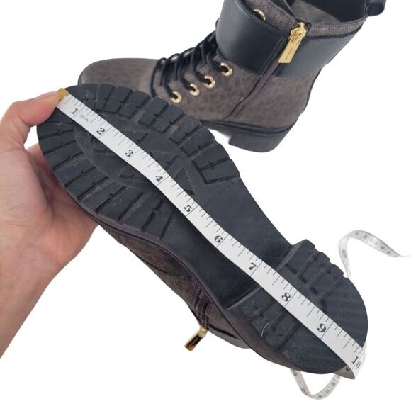 Michael Kors 'Rory' Heeled Ankle Boots Dark Brown Black 6 - Picture 15 of 16